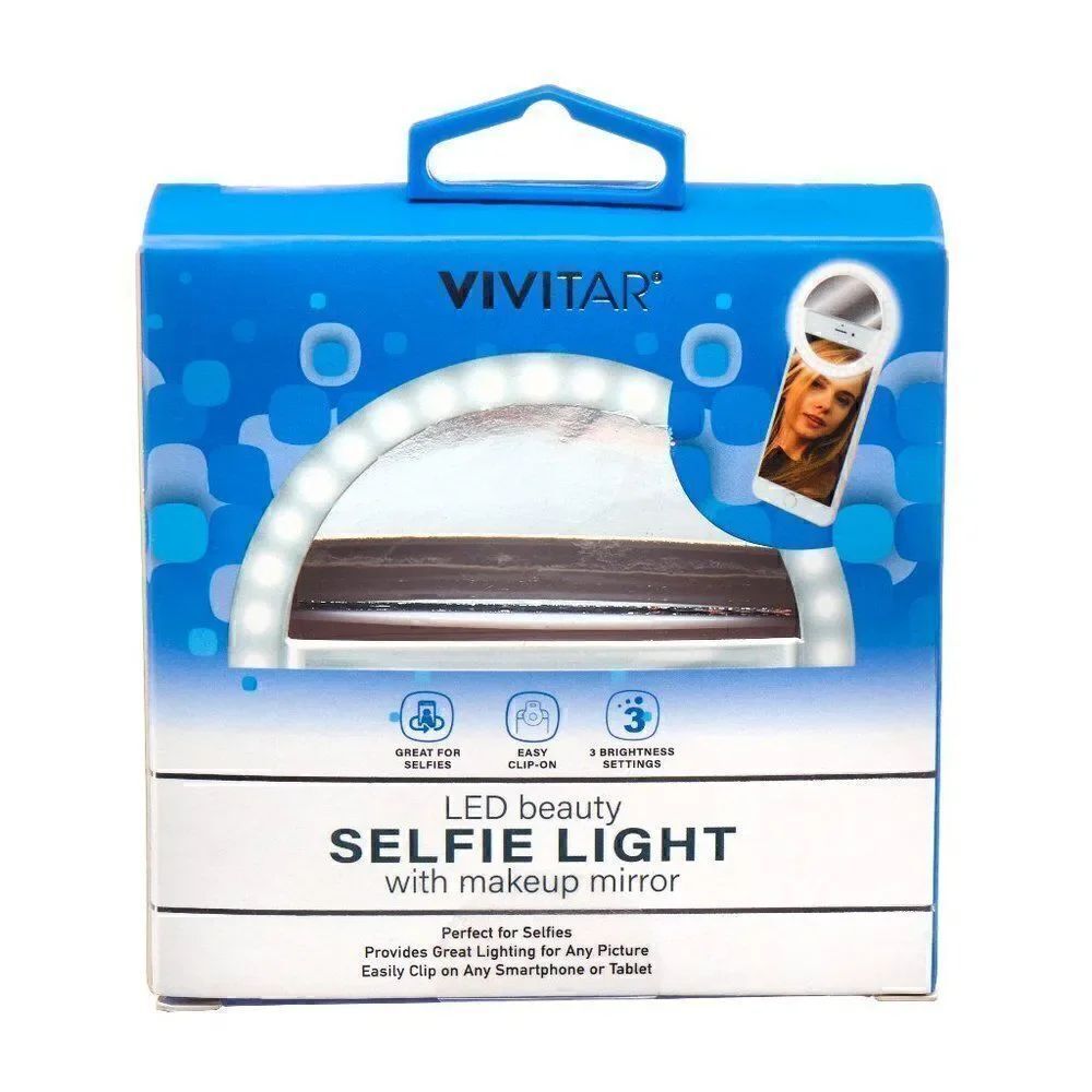 Vivitar LED Beauty Selfie Light with Makeup Mirror NEW